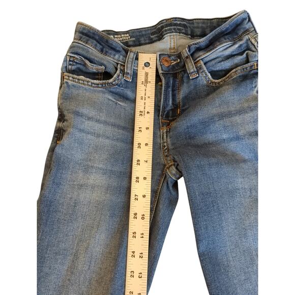 Arizona Distressed Midrise Bootcut Stretch Jeans 0 Women's - Picture 5 of 8